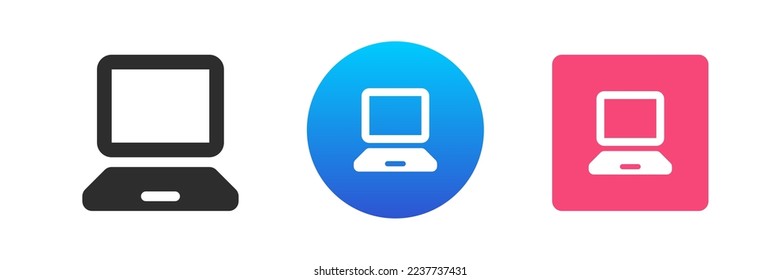 Computer connection internet cyberspace desktop communication technology icon set vector flat illustration. Electronic device online browsing application website digital software webpage information