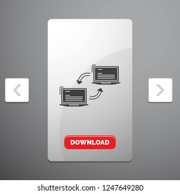 Computer, connection, link, network, sync Glyph Icon in Carousal Pagination Slider Design & Red Download Button