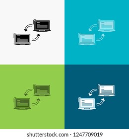 Computer, connection, link, network, sync Icon Over Various Background. glyph style design, designed for web and app. Eps 10 vector illustration