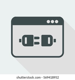 Computer connection - Vector flat minimal icon