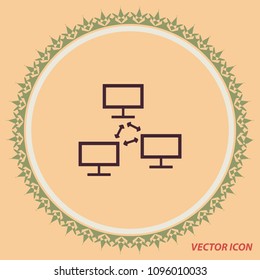 Computer connection, vector icon
