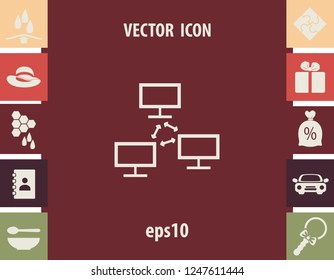 Computer connection, vector icon