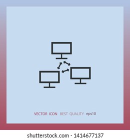 Computer connection, vector icon, web design element