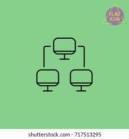 computer connections line icon