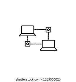 Computer connections vector icon. Emblem isolated on white background. Modern simple icon style for graphic and web design
