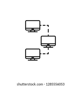 Computer connections vector icon. Emblem isolated on white background. Modern simple icon style for graphic and web design