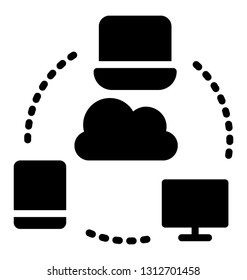 Computer connectivity solid icon 
