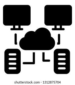 Computer connectivity solid icon 