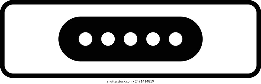 Computer Connector Display Input Port, Mac Safe flat black vector icon.