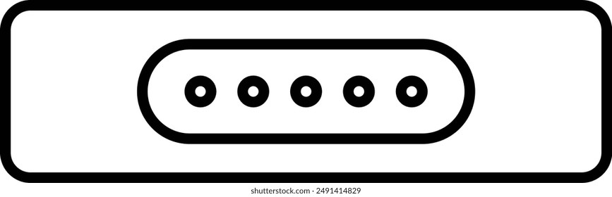 Computer Connector Display Input Port, Mac Safe flat black vector icon.