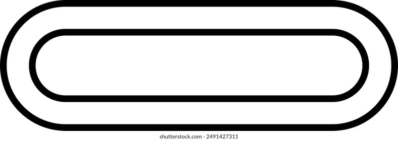 Computer Connector Display Input Port, USB-C  flat black vector icon.