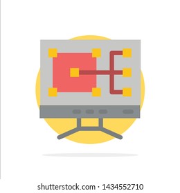 Computer, Construction, Repair Abstract Circle Background Flat color Icon