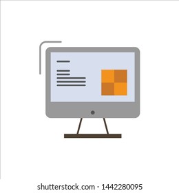 Computer, Construction, Repair, Lcd, Design  Flat Color Icon. Vector icon banner Template