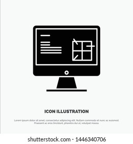Computer, Construction, Repair, Lcd, Design solid Glyph Icon vector