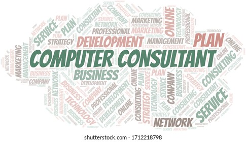Computer Consultant typography vector word cloud.