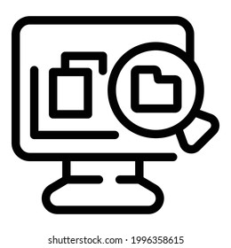 Computer content filter icon. Outline Computer content filter vector icon for web design isolated on white background