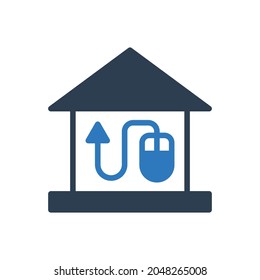 Computer control smart home icon mouse sign