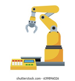 computer controlled automated manufacturing process, industrial robot in packaging line