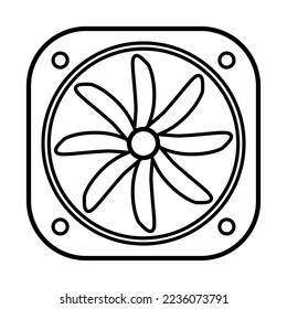 Icono del refrigerador del equipo en fondo blanco.