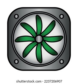 Computer cooler icon on white background.