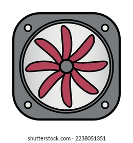 Icono del refrigerador del equipo en fondo blanco.