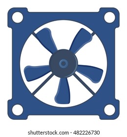 Computer cooler isolated on white background and computer cooler vector icon