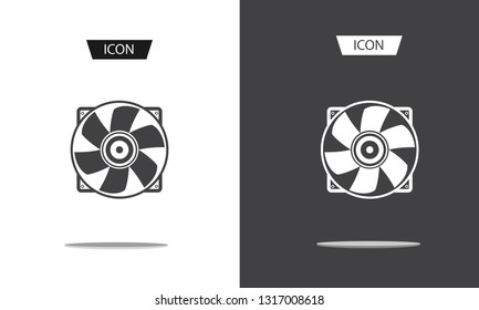 Computer cooler, PC hardware fan icon vector isolated on white background.