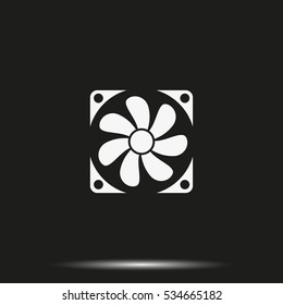 Computer cooler simple flat icon.
