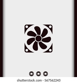 Computer cooler simple flat icon.