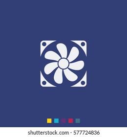 Computer cooler simple flat icon.