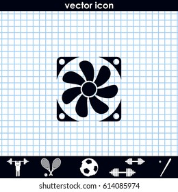 Computer cooler simple flat icon.