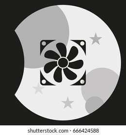 Computer cooler simple flat icon.