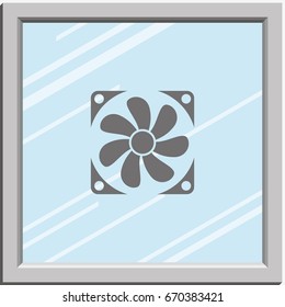Computer cooler simple flat icon.
