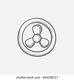 Computer cooler sketch icon for web, mobile and infographics. Hand drawn vector isolated icon.