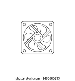 Computer cooler vector icon symbol isolated on white background