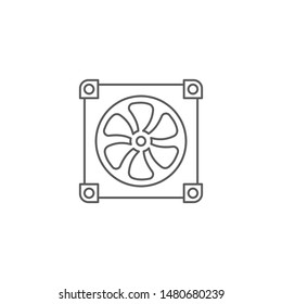 Computer cooler vector icon symbol isolated on white background
