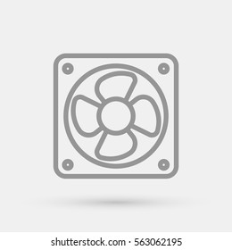 Computer cooler vector icon for web design and mobile application user interface