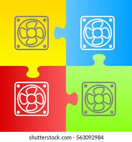 Computer cooler vector icon for web design and mobile application user interface