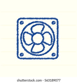 Computer cooler vector icon for web design and mobile application user interface