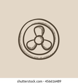 Computer cooler vector sketch icon isolated on background. Hand drawn Computer cooler icon. Computer cooler sketch icon for infographic, website or app.