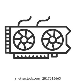 Computer cooling fan duo in a case Vector, illustration