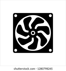 Computer Cooling Fan Icon, Air Cooling Fan Vector Art Illustration