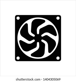 Computer Cooling Fan Icon, Air Cooling Fan Vector Art Illustration