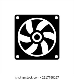 Computer Cooling Fan Icon, Air Cooling Fan Vector Art Illustration