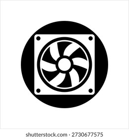 Computer Cooling Fan Icon, Air Cooling Fan Vector Art Illustration