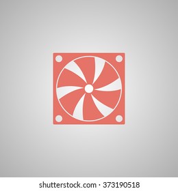 Computer cooling fan icon. Flat design style eps 10