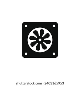 Computer cooling fan icon isolated on white background