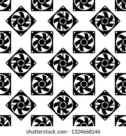 Computer Cooling Fan Icon Seamless Pattern, Air Cooling Fan Vector Art Illustration