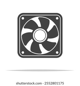 Computer cooling fan icon transparent vector isolated