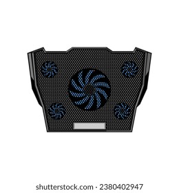 computer cooling pad cartoon. business office, digital notebook, device connection computer cooling pad sign. isolated symbol vector illustration